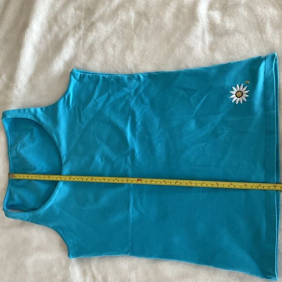 Margarita Supplex Tank Top Size 2 Stretch Comfort Yoga Women’s Turquoise Blue - Picture 7 of 10